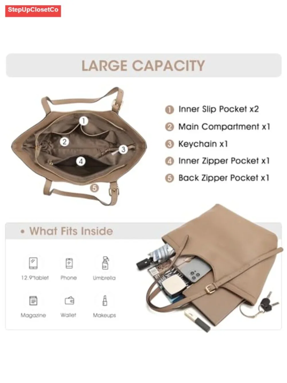 Genuine Leather Hobo Shoulder Bag Tote Handbag Adjustable Strap